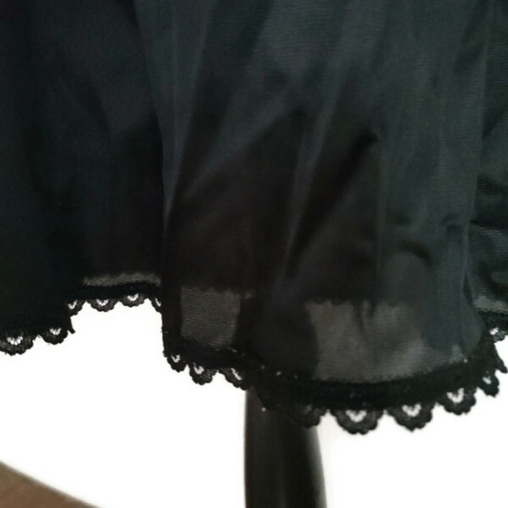 Vintage Black Slip Dress Lingere Sears Trimming - Picture 4 of 4